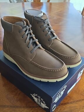 Dockers Rowan Cushioned Round Toe Lace-Up Boots DARK TAN Men's Size 12 M - NEW